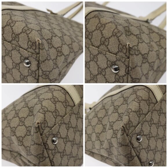 GUCCI GG Supreme Hand Bag PVC Beige Gold 116 02 080 Auth BA2772 - Picture 14 of 16